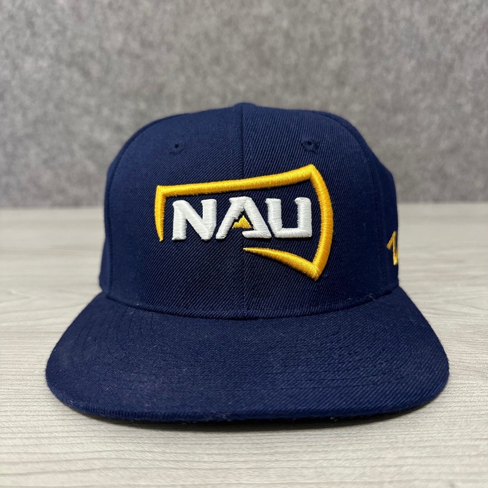 Zephyr Northern Arizona University NAU Hat Mens 7 3/8 Navy Blue Fitted Flat Brim